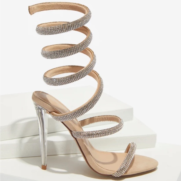 Shoe Dazzle Shoes Rhinestone Studded Spiral Heels Poshmark